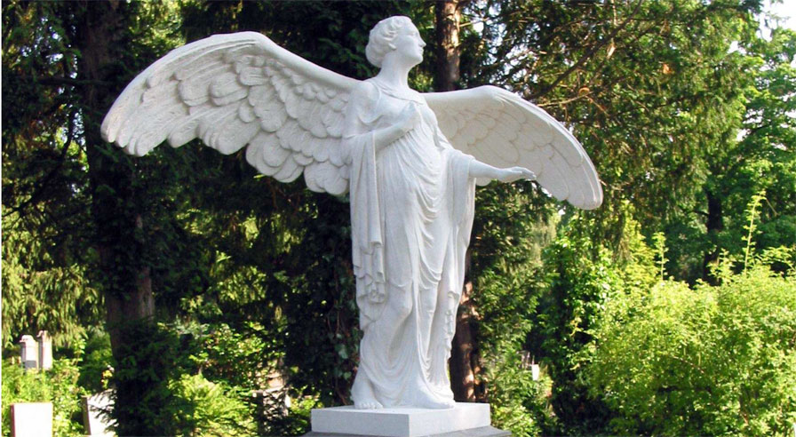 Grabanlagenfigur Engel aus Betonwerkstein, Grabanlage Carl von Siemens